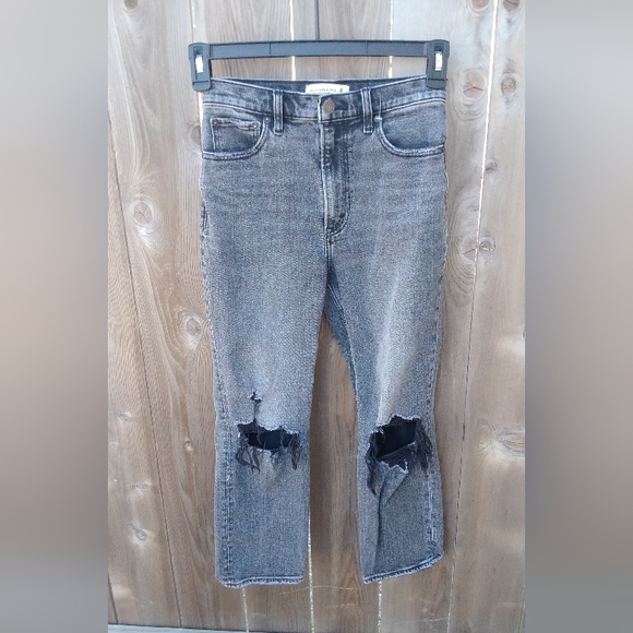 Abercrombie & Fitch Denim - Abercrombie & Fitch 90s Ankle Straight Ultra High Rise Denim Jean Pant 25 Knee